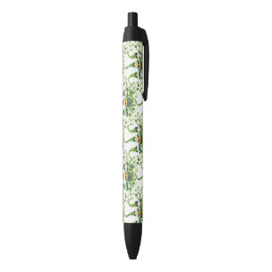 Stylo Noir St Patricks Day Vert Trèfles Vieux Leprechaun