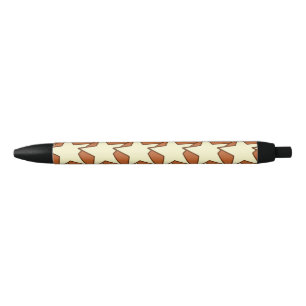 Stylo Noir Star moderne Géométrique - crème et chameau tan