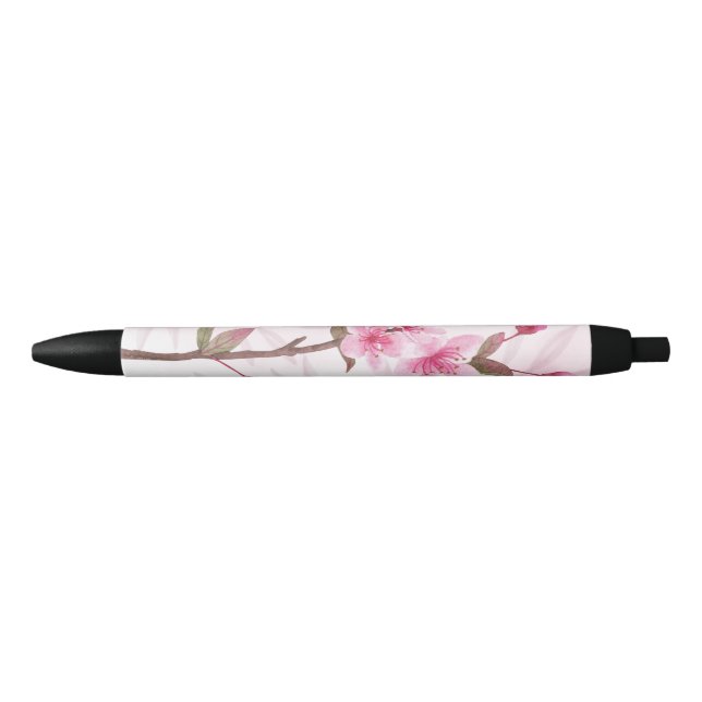 Stylo Noir Stationery Floral Fleur Rose Cute (Devant)