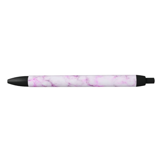 Stylo Noir Style de marbre élégant - rose pourpre (Devant)
