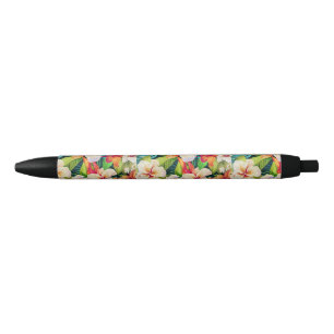 Stylo Noir Style de peinture à l'huile florale tropicale