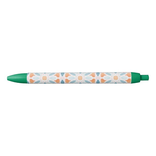 Stylo Noir Style marocain coussin de style bleu et orange 2 (Devant)