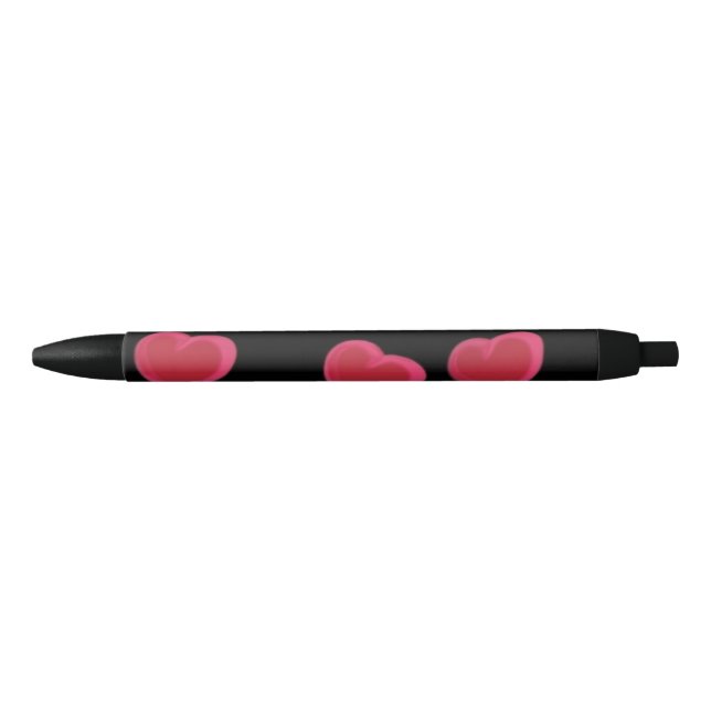 Stylo Noir Stylet personnalisé de configuration cardiaque (Devant)