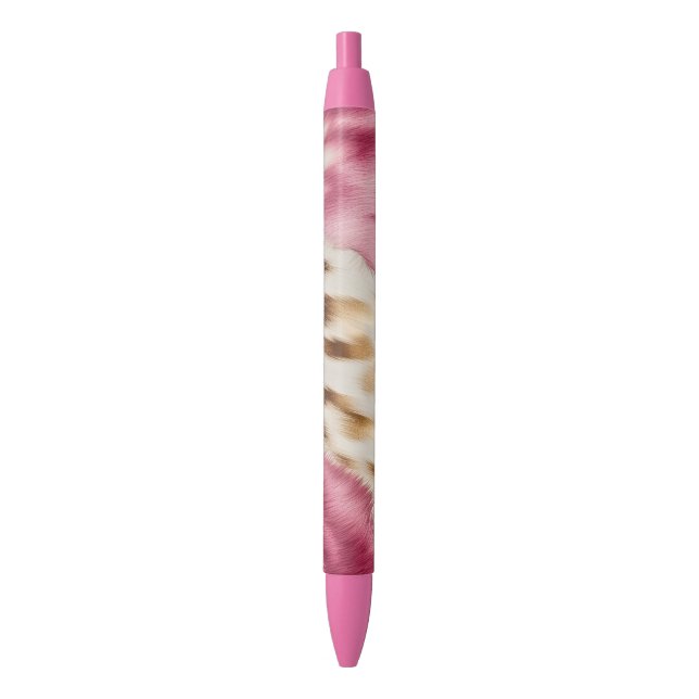 Stylo Noir Stylish Girly Rose White Gold Zebra (devant Vertical)