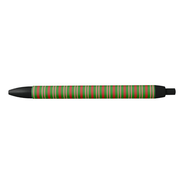 Stylo Noir Sucre de canne rouge et vert (Devant)