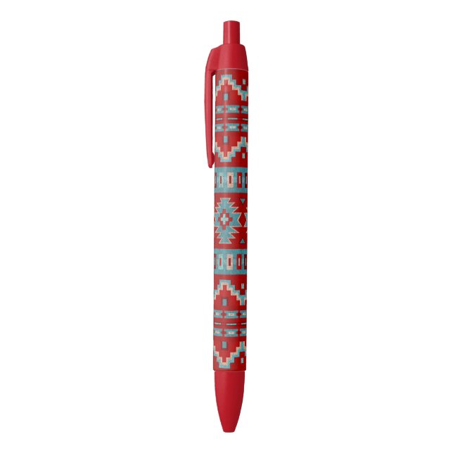 Stylo Noir Sud-Ouest Mesas Turquoise & Rouge (Haut (Vertical))