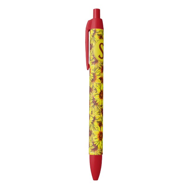 Stylo Noir Sunflower Pen (Haut (Vertical))