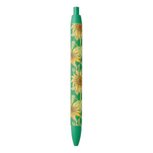 Stylo Noir Sunflowers Green par Julia Morrill