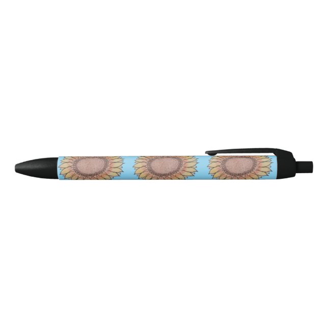 Stylo Noir Sunflowers Pen (Haut)