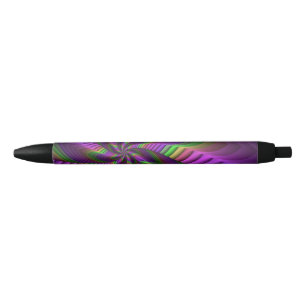 Stylo Noir Super Énergétique coloré Neon Motif fractal