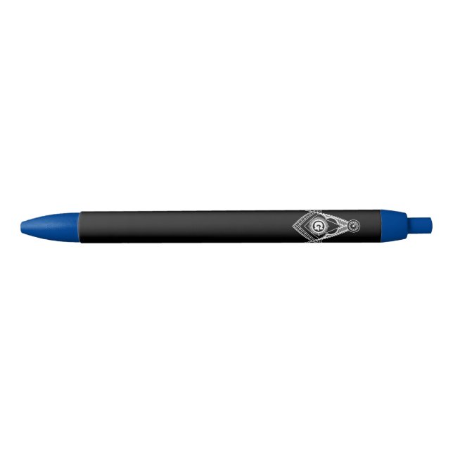 Stylo Noir symbole de la franc-maçonnerie (Devant)