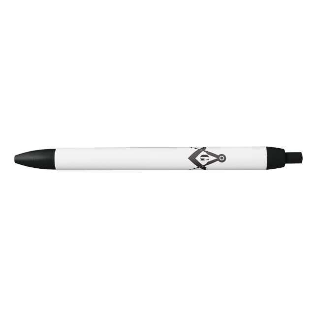 Stylo Noir symbole de la franc-maçonnerie (Devant)