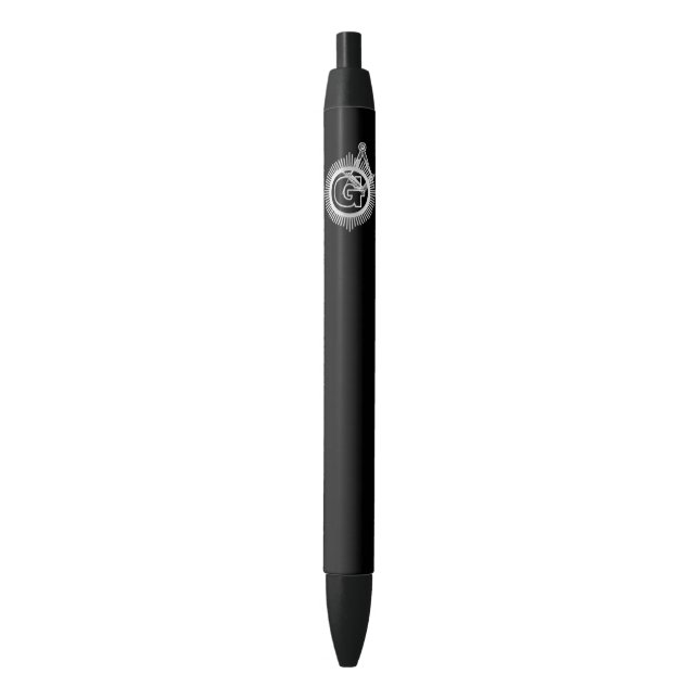 Stylo Noir symbole de la franc-maçonnerie (devant Vertical)