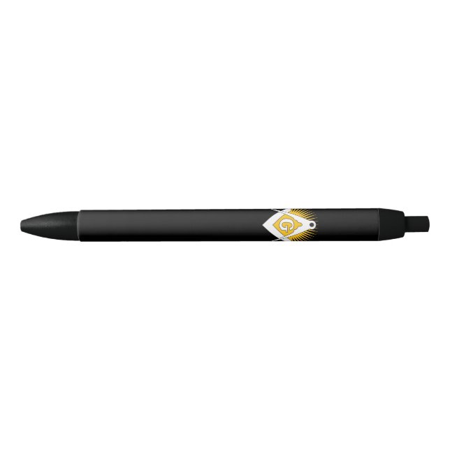 Stylo Noir symbole de la franc-maçonnerie (Devant)