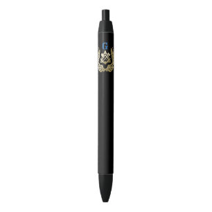 Stylo Noir Symbole de la maçonnerie d'or