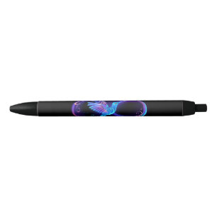 Stylo Noir Symbole de Neon Infinity par Glowing Hummingbird