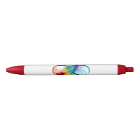 Symbole d'infini avec plume arc-en-ciel