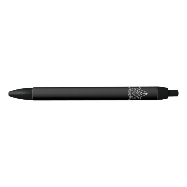 Stylo Noir Symbole franc-maçonnerie (Devant)