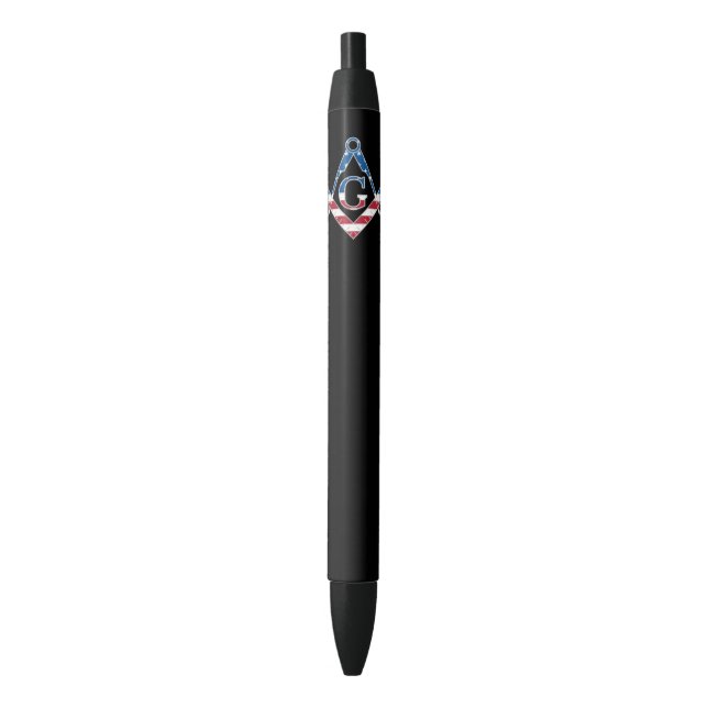 Stylo Noir Symbole Freemasonic des États-Unis (devant Vertical)