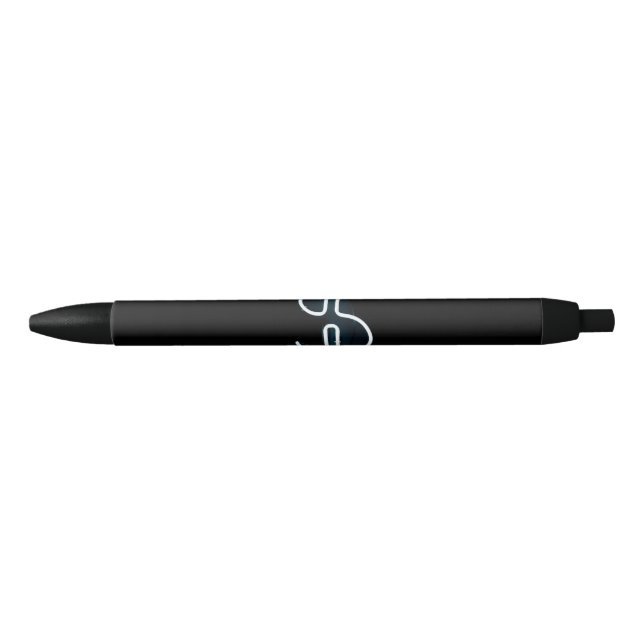 Stylo Noir Symbole néon dollar (Devant)