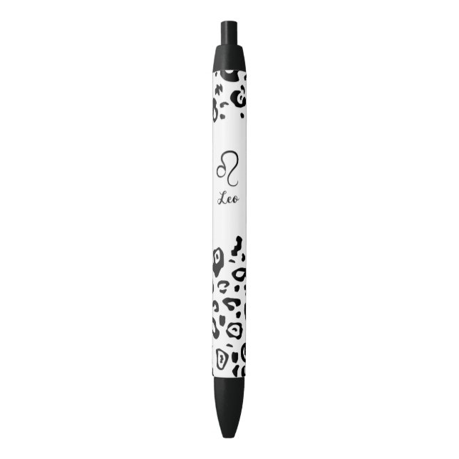 Stylo Noir Symbole Zodiac mignon/Leo (devant Vertical)