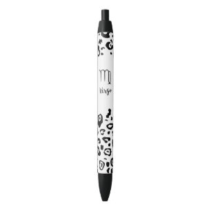 Stylo Noir Symbole Zodiaque mignon/Virgo