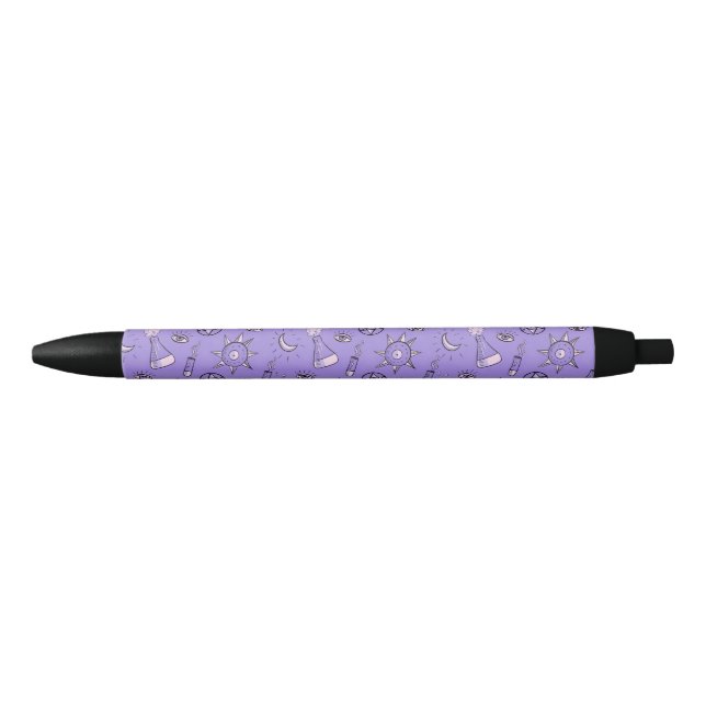 Stylo Noir Symboles occultes de cuisine Motif - Magie mystiqu (Devant)