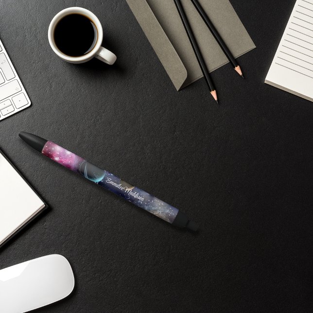 Stylo Noir Système solaire Galaxy de l'espace extra-atmosphér (Créateur téléchargé)
