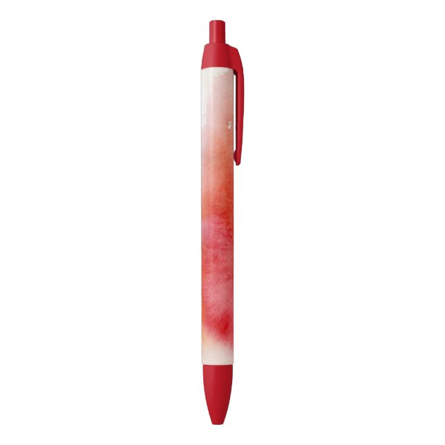 Stylo Noir Tache rouge, peint à la main abstrait d'aquarelle (Bas (Vertical))