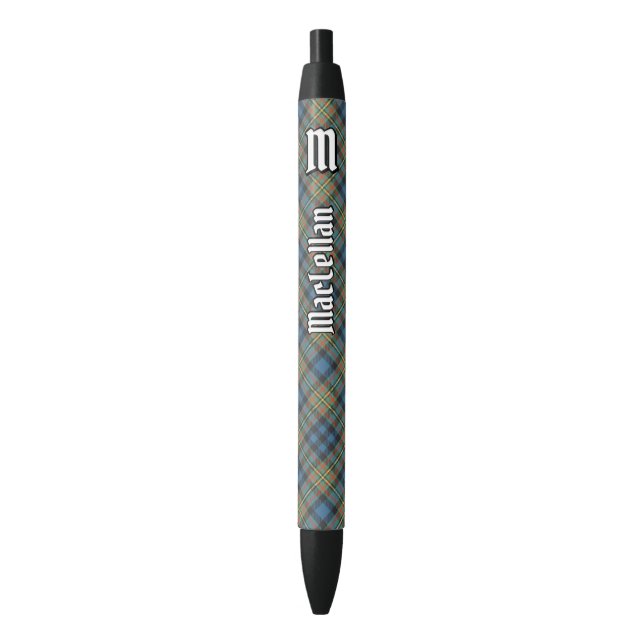 Stylo Noir Tartan ancien du clan MacLellan (devant Vertical)
