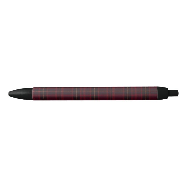 Stylo Noir Tartan Bourgogne Élégant (Devant)