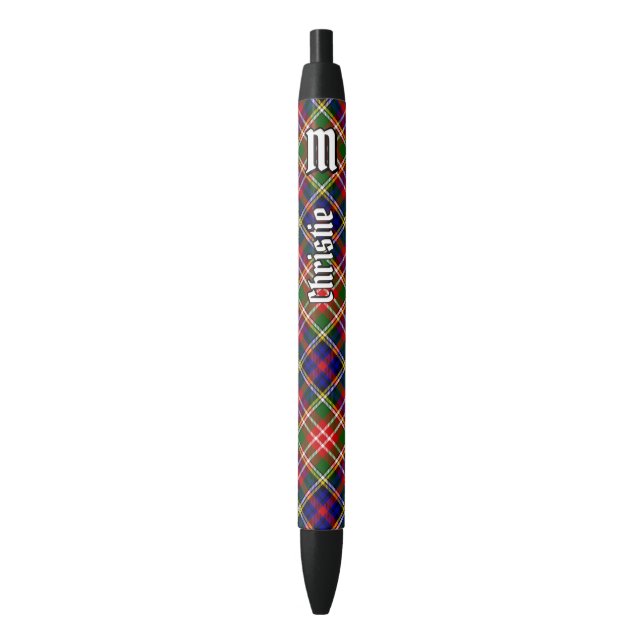 Stylo Noir Tartan du clan Christie (devant Vertical)