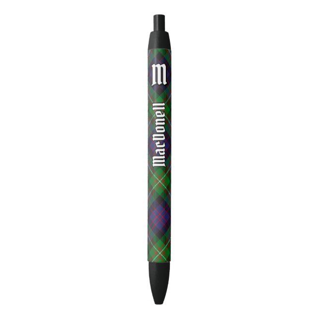 Stylo Noir Tartan du clan MacDonell de Glengarry (devant Vertical)