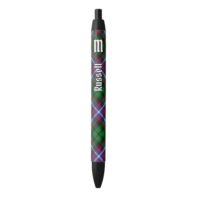 Stylo Noir Tartan du clan Russell (devant Vertical)