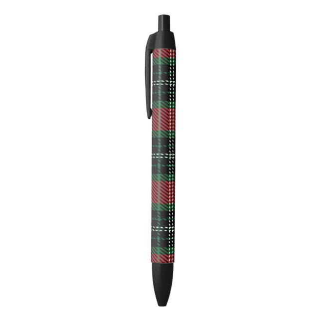 Stylo Noir Tartan vert et rouge (Haut (Vertical))