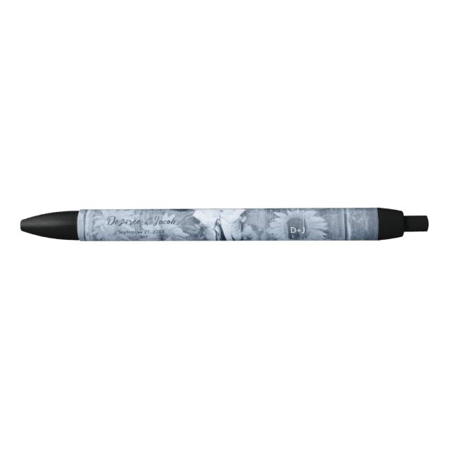 Stylo Noir Taureau bleu rustique Dusty (Devant)