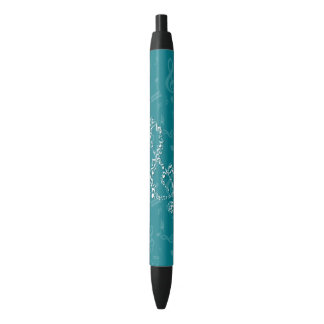 Stylo Noir Teal and White Treble Clef Music Notes
