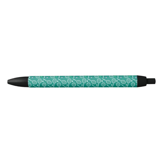 Stylo Noir Tennis Racket Motif Green (Devant)
