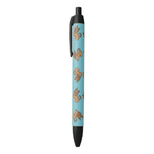 Stylo Noir Terrier Australien Rouge Motif Dessin Animé Sur Fo
