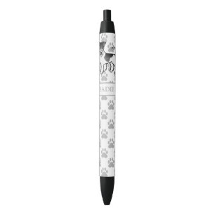 Stylo Noir Térrier Fox à poil dur noir et blanc Chien mignon