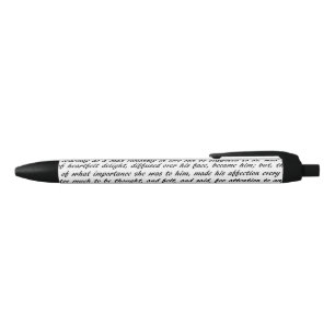 Stylo Noir Texte de fierté et de préjudice