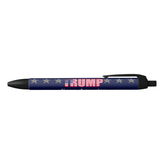Stylo Noir Texte personnalisé Trump '24 Save America Blue Sta (Haut)
