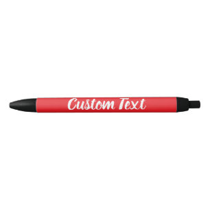 Stylo Noir Texte simple en rouge avec Modèle de script blanc