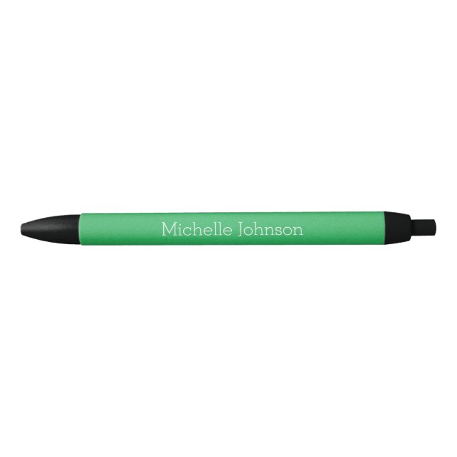 Stylo Noir Texture de granit vert Kelly personnalisée (Devant)