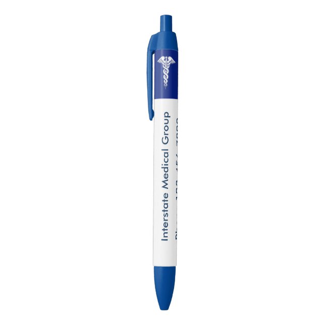 Stylo Noir Thème Médicale promotionnel (Haut (Vertical))