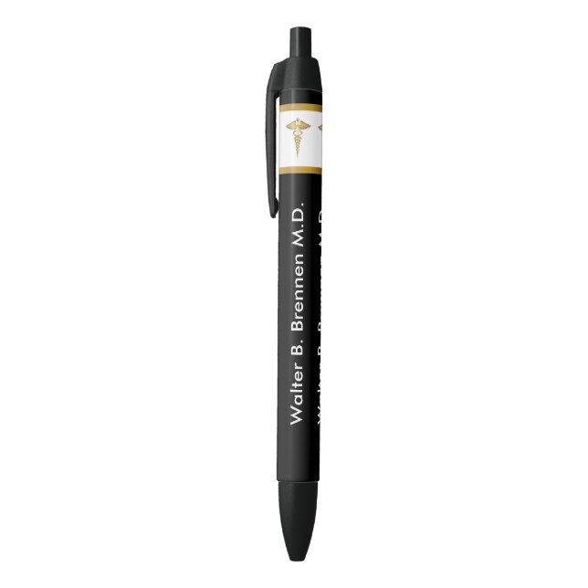 Stylo Noir Thème Médicale promotionnel (Haut (Vertical))