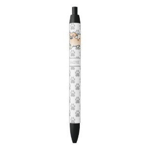 Stylo Noir Tibétain Spaniel Crème Chien de Dessin Animé Migno