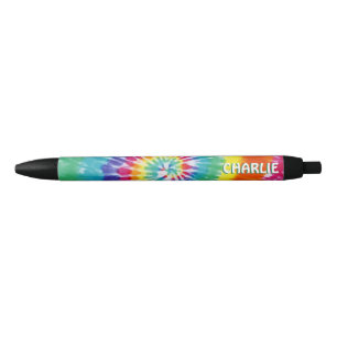 Stylo Noir Tie Dye Super Personnalisé Retour à l'école