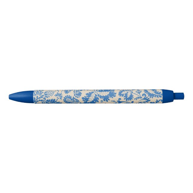 Stylo Noir Tissu brocart damassé fleur de Venise de William M (Devant)