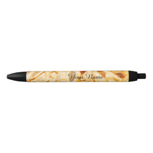 Stylo Noir tissus de pli, lueur vacillante d'or